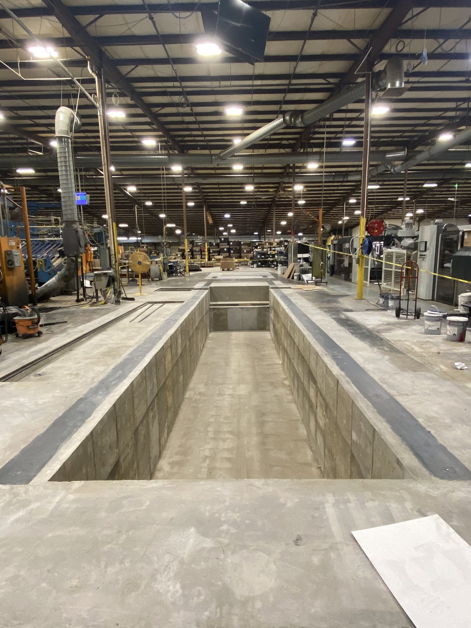Completed industrial equipment foundation
